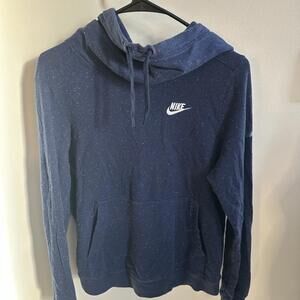 Womens Nike Sportswear Long Sleeve Hooded Sweatshirt - Size Medium Navy Blue